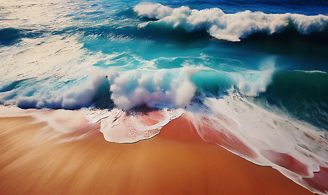 JPG 편집이미지 물결 파도 자연 풍경 해변 사람없음 모래사장 디지털합성 편집소스 편집실사 AI포토 AI콘텐츠 바다 CG 생태계 파일형식