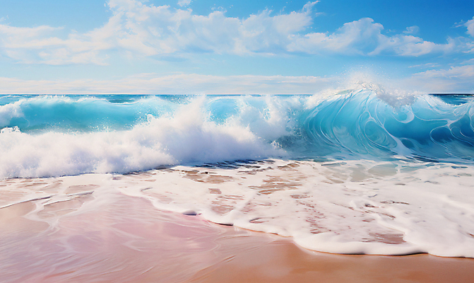 JPG 편집이미지 물결 파도 자연 풍경 해변 사람없음 모래사장 디지털합성 편집소스 편집실사 AI포토 AI콘텐츠 바다 CG 생태계 파일형식