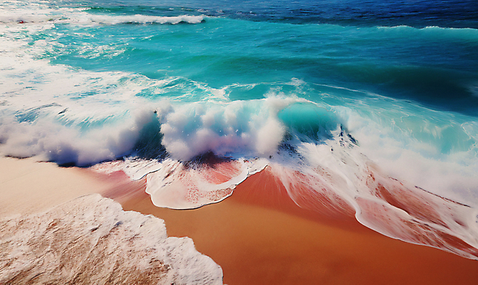 JPG 편집이미지 물결 파도 자연 풍경 해변 사람없음 모래사장 디지털합성 편집소스 편집실사 AI포토 AI콘텐츠 바다 CG 생태계 파일형식