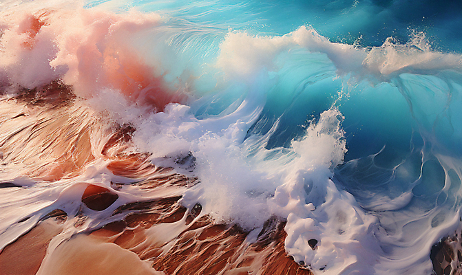 JPG 편집이미지 물결 파도 자연 풍경 해변 사람없음 모래사장 디지털합성 편집소스 편집실사 AI포토 AI콘텐츠 바다 CG 생태계 파일형식