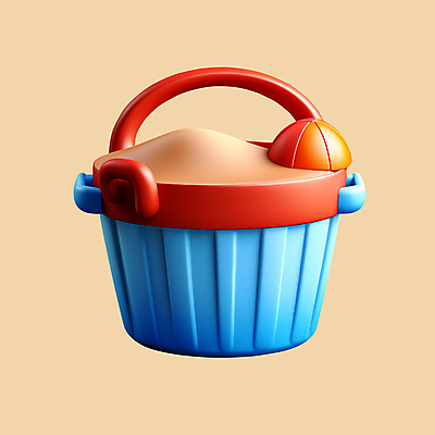 PSD 아이콘 모래 사람없음 여름 여름휴가 3D아이콘 3D 양동이 디지털합성 오브젝트 계절 휴가 파일형식 여름_계절