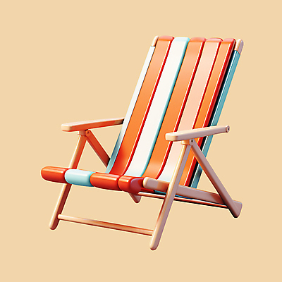 PSD 아이콘 사람없음 여름 여름휴가 3D아이콘 3D 주황색 디지털합성 오브젝트 선베드 계절 컬러 의자 휴가 파일형식 여름_계절