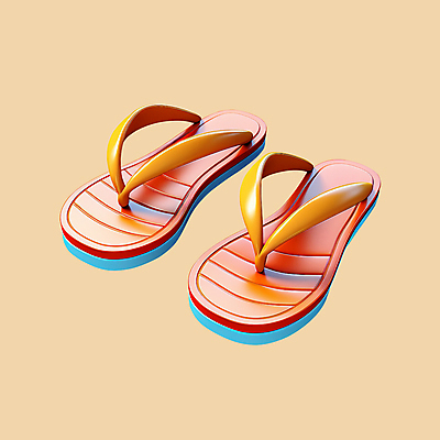 PSD 아이콘 슬리퍼 사람없음 여름 여름휴가 3D아이콘 3D 쪼리 디지털합성 오브젝트 계절 신발 휴가 샌들 파일형식 여름_계절