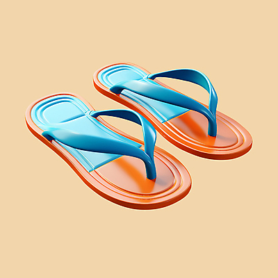 PSD 아이콘 슬리퍼 사람없음 여름 여름휴가 3D아이콘 3D 쪼리 디지털합성 오브젝트 계절 신발 휴가 샌들 파일형식 여름_계절