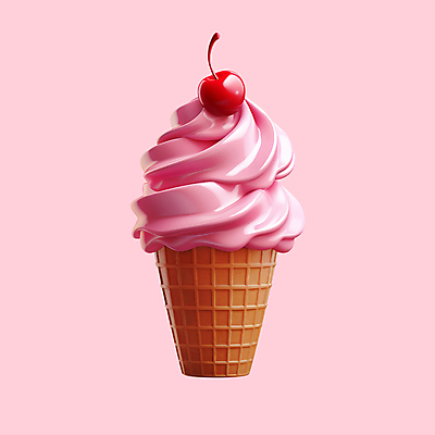PSD 아이콘 분홍색 아이스크림 사람없음 여름 여름휴가 3D아이콘 3D 체리 디지털합성 오브젝트 소프트아이스크림 계절 컬러 과일 휴가 디저트 파일형식 여름_계절