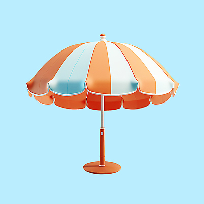 PSD 아이콘 사람없음 여름 여름휴가 3D아이콘 3D 주황색 파라솔 디지털합성 오브젝트 계절 컬러 휴가 파일형식 여름_계절