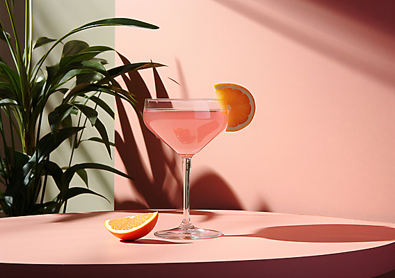 JPG 편집이미지 음료 분홍색 잎 그림자 사람없음 여름 칵테일 풀 디지털합성 편집소스 편집실사 AI포토 AI콘텐츠 식물 계절 컬러 주류 CG 파일형식