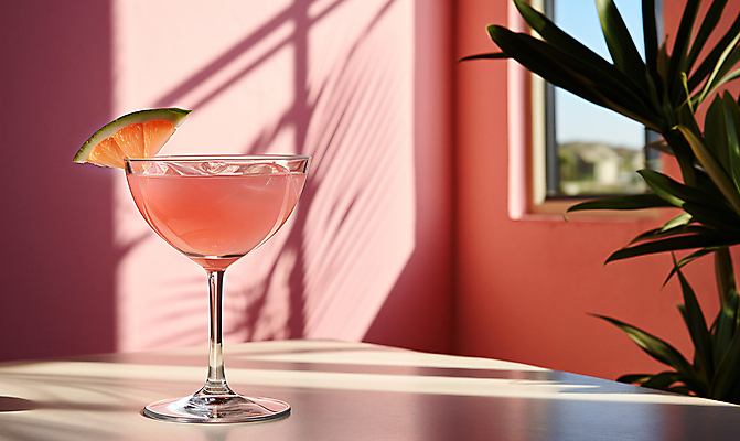 JPG 편집이미지 음료 분홍색 잎 그림자 사람없음 여름 칵테일 풀 디지털합성 편집소스 편집실사 AI포토 AI콘텐츠 식물 계절 컬러 주류 CG 파일형식