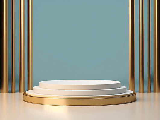 JPG 편집이미지 사람없음 3D 공간 금색 심플 단상 포디움 편집소스 미니멀 편집3D AI컴퓨터그래픽 AI콘텐츠 컬러 무대 디지털합성 파일형식