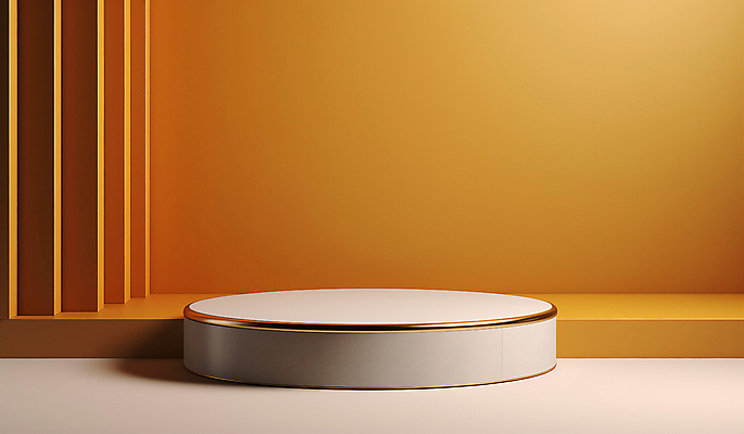 JPG 편집이미지 사람없음 노란색 3D 공간 심플 광택 단상 포디움 편집소스 미니멀 편집3D AI컴퓨터그래픽 AI콘텐츠 컬러 무대 디지털합성 파일형식