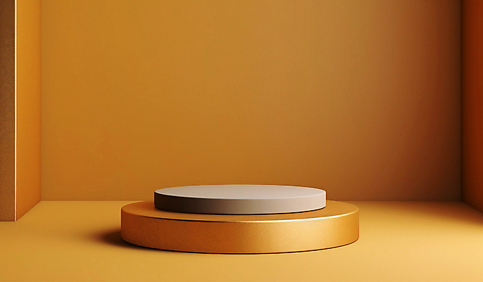 JPG 편집이미지 사람없음 노란색 3D 공간 심플 광택 단상 포디움 편집소스 미니멀 편집3D AI컴퓨터그래픽 AI콘텐츠 컬러 무대 디지털합성 파일형식