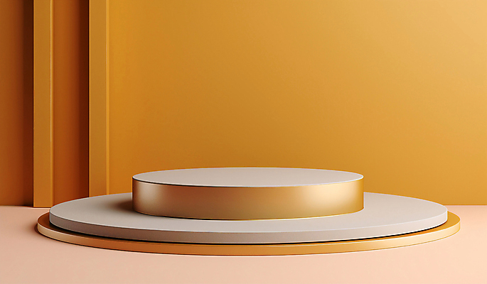 JPG 편집이미지 사람없음 노란색 3D 공간 심플 광택 단상 포디움 편집소스 미니멀 편집3D AI컴퓨터그래픽 AI콘텐츠 컬러 무대 디지털합성 파일형식