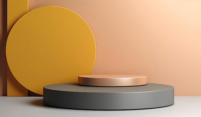 JPG 편집이미지 사람없음 3D 공간 원형 심플 단상 포디움 편집소스 미니멀 편집3D AI컴퓨터그래픽 AI콘텐츠 도형 무대 디지털합성 파일형식