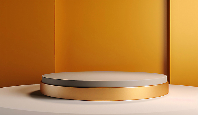 JPG 편집이미지 사람없음 노란색 3D 공간 심플 광택 단상 포디움 편집소스 미니멀 편집3D AI컴퓨터그래픽 AI콘텐츠 컬러 무대 디지털합성 파일형식