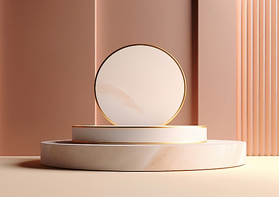 JPG 편집이미지 사람없음 3D 공간 원형 심플 대리석 단상 베이지색 포디움 편집소스 미니멀 편집3D AI컴퓨터그래픽 AI콘텐츠 도형 컬러 재료 무대 디지털합성 파일형식