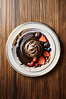 JPG 편집이미지 접시 딸기 아이스크림 사람없음 갈색 초콜릿 블루베리 초코시럽 초코아이스크림 편집실사 AI포토 AI콘텐츠 식기 컬러 과일 디저트 CG 시럽 파일형식