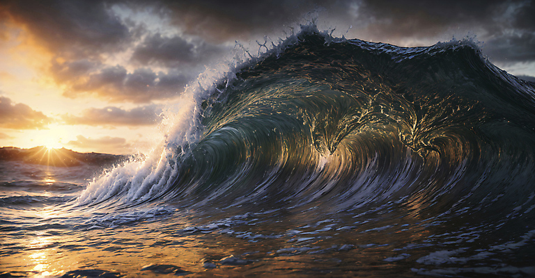 JPG 구름 편집이미지 파도 바다 자연 사람없음 햇빛 태양 일몰 편집실사 AI포토 AI콘텐츠 자연요소 노을 CG 생태계 파일형식