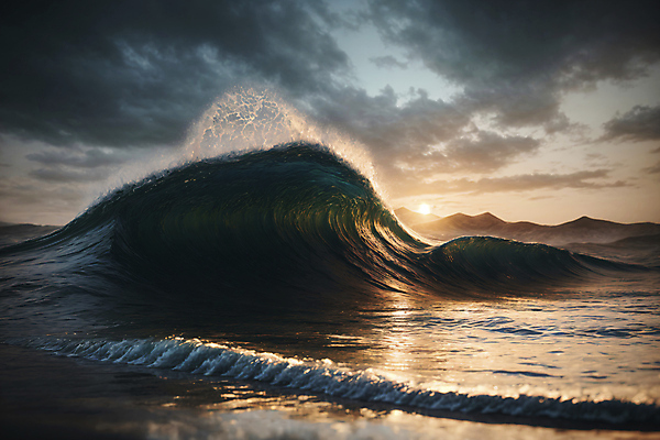JPG 구름 편집이미지 파도 바다 자연 사람없음 햇빛 태양 일몰 편집실사 AI포토 AI콘텐츠 자연요소 노을 CG 생태계 파일형식