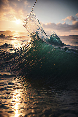 JPG 구름 편집이미지 파도 바다 자연 사람없음 햇빛 태양 일몰 튀는물 편집실사 AI포토 AI콘텐츠 자연요소 노을 CG 생태계 액체표현 스플래쉬 파일형식