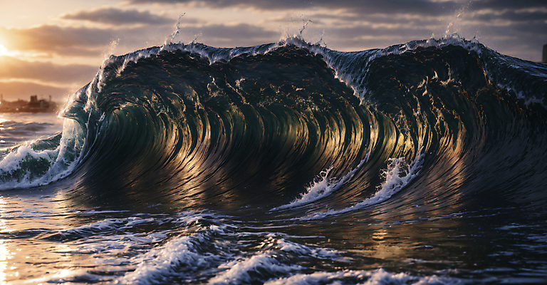 JPG 구름 편집이미지 파도 바다 자연 사람없음 햇빛 태양 일몰 편집실사 AI포토 AI콘텐츠 자연요소 노을 CG 생태계 파일형식