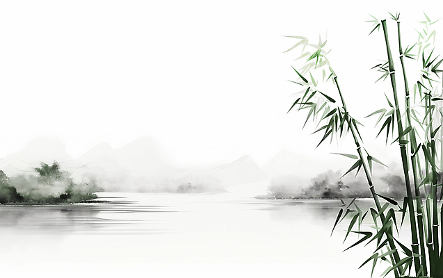 JPG 일러스트 자연 붓터치 산 수묵화 풍경 사람없음 강 대나무 동양화 번짐 국내일러스트 AI일러스트 AI콘텐츠 나무 미술 생태계 파일형식 효과