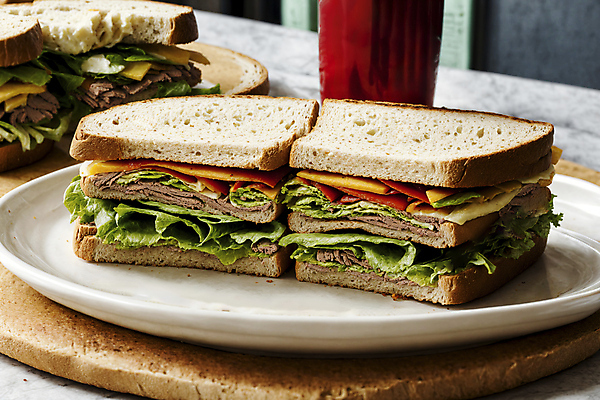 JPG 편집이미지 접시 채소 사람없음 가득함 디지털합성 햄 클럽샌드위치 편집실사 AI포토 AI콘텐츠 식기 샌드위치 육류 CG 파일형식