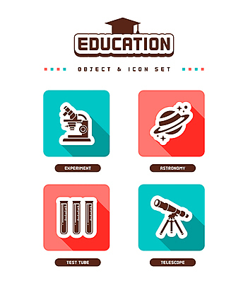 아이콘 교육 과학 현미경 실험 사람없음 빨간색 반짝임 사각형 행성 오브젝트 시험관 청록색 천문학 천체망원경 2D아이콘 AI파일 도형 컬러 모션 실험기구 우주 망원경 파일형식 벡터
