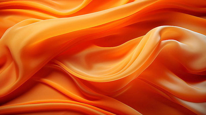 JPG 편집이미지 사람없음 주황색 주름 실크 천 질감 결 패브릭 편집실사 AI포토 AI콘텐츠 컬러 무늬 직물 CG 파일형식