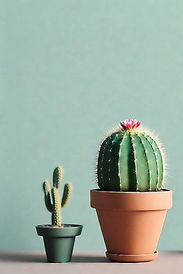 JPG 편집이미지 화분 선인장 실내 사람없음 선인장꽃 민트색 선인장화분 편집실사 AI포토 AI콘텐츠 식물 꽃 컬러 내부 CG 파일형식