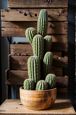 JPG 편집이미지 화분 선인장 실내 사람없음 나무탁자 선인장화분 편집실사 AI포토 AI콘텐츠 식물 탁자 내부 CG 파일형식