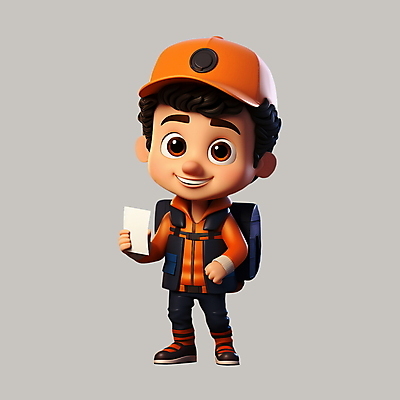 전신 PSD 편집이미지 남자 유니폼 3D캐릭터 한명 서기 들기 성인 3D 주황색 택배기사 배송 택배 영수증 배달원가방 성인남자한명만 편집3D 캐릭터 1 옷 컬러 모션 사람 금융 운송업 배달원 디지털합성 남자한명만 성인남자만 파일형식