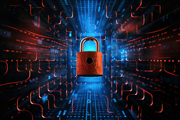 JPG 편집이미지 자물쇠 사람없음 빨간색 디지털 보호 사이버 스마트 보안 이미지편집 편집실사 AI컴퓨터그래픽 AI콘텐츠 컬러 컨셉 안전 CG 파일형식