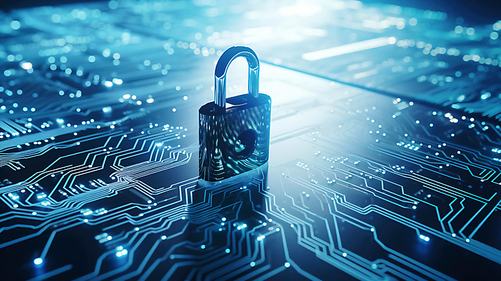 JPG 편집이미지 자물쇠 사람없음 파란색 빛 반짝임 반사 디지털 보호 사이버 스마트 보안 전자회로 이미지편집 편집실사 AI컴퓨터그래픽 AI콘텐츠 컬러 컨셉 모션 안전 회로판 CG 파일형식