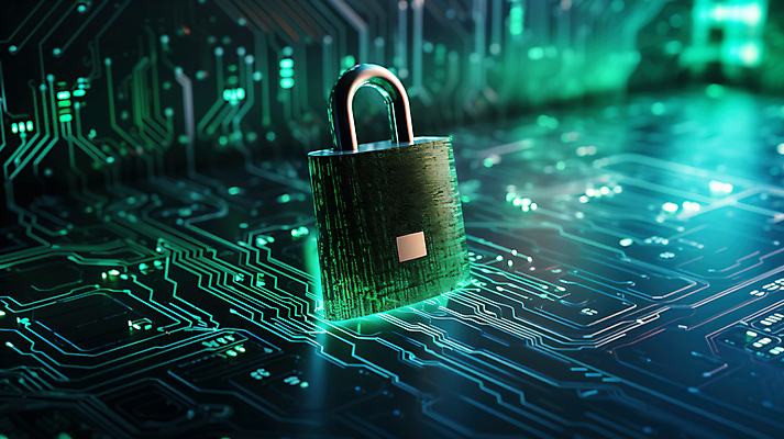 JPG 편집이미지 자물쇠 사람없음 초록색 빛 반짝임 디지털 보호 사이버 스마트 보안 전자회로 이미지편집 편집실사 AI컴퓨터그래픽 AI콘텐츠 컬러 컨셉 모션 안전 회로판 CG 파일형식