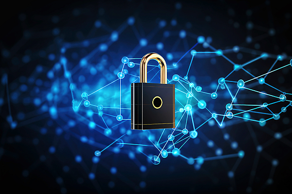 JPG 편집이미지 선 자물쇠 사람없음 파란색 빛 반짝임 디지털 보호 사이버 스마트 보안 이미지편집 편집실사 AI컴퓨터그래픽 AI콘텐츠 컬러 컨셉 모션 안전 CG 파일형식