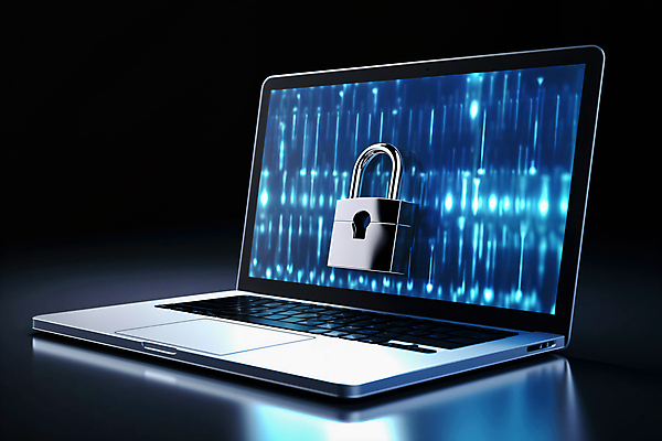 JPG 편집이미지 자물쇠 사람없음 파란색 노트북 반짝임 디지털 보호 사이버 스마트 입체 보안 이미지편집 편집실사 AI컴퓨터그래픽 AI콘텐츠 컬러 컨셉 모션 안전 전자제품 CG 파일형식