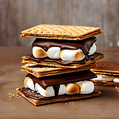 JPG 편집이미지 디저트 사람없음 쌓기 크래커 쿠키 초콜릿 디지털합성 마시멜로우 부스러기 편집소스 스모어 편집실사 AI포토 AI콘텐츠 음식 모션 CG 파일형식