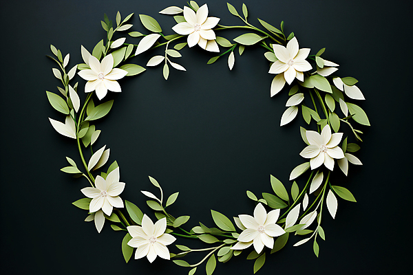 JPG 편집이미지 꽃 잎 나뭇잎 프레임 사람없음 검은색 원형 풀 디지털합성 편집실사 AI포토 AI콘텐츠 도형 식물 컬러 CG 파일형식