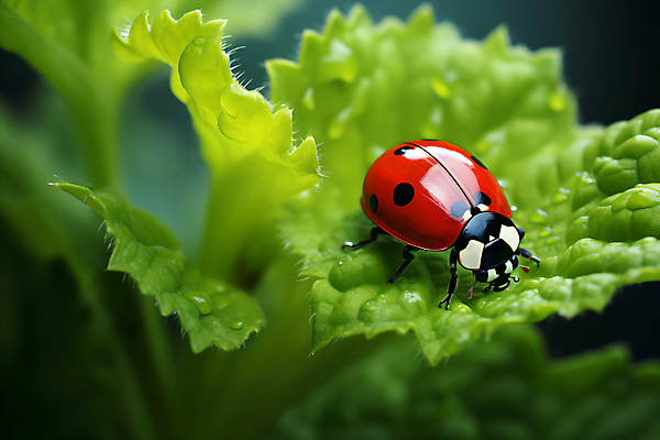 JPG 편집이미지 한마리 곤충 자연 나뭇잎 사람없음 물방울 이슬 무당벌레 편집실사 AI포토 AI콘텐츠 동물 1 잎 CG 생태계 파일형식