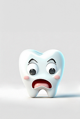 JPG 편집이미지 캐릭터 치과 사람없음 놀람 흰색 치아 편집실사 AI컴퓨터그래픽 AI콘텐츠 감정 컬러 표정 병원 소화기관 CG 파일형식