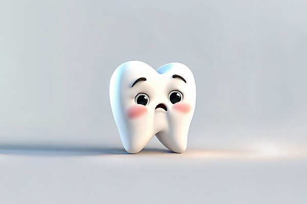 JPG 편집이미지 캐릭터 치과 사람없음 슬픔 흰색 치아 우울감 편집실사 AI컴퓨터그래픽 AI콘텐츠 감정 컬러 병원 소화기관 CG 파일형식