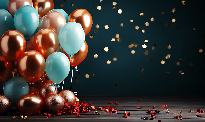 JPG 편집이미지 사람없음 그래픽 컬러풀 파티 축하 생일파티 디지털합성 파티용품 꽃가루 풍선 편집소스 편집실사 AI포토 AI콘텐츠 컬러 컨셉 이벤트 생일 가루 CG 이벤트용품 파일형식