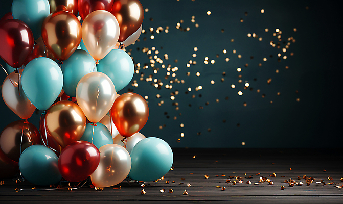 JPG 편집이미지 사람없음 그래픽 컬러풀 파티 축하 생일파티 디지털합성 파티용품 꽃가루 풍선 편집소스 편집실사 AI포토 AI콘텐츠 컬러 컨셉 이벤트 생일 가루 CG 이벤트용품 파일형식