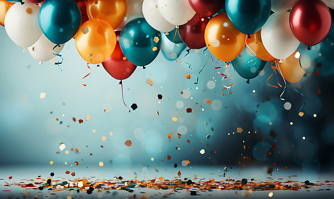 JPG 편집이미지 사람없음 그래픽 컬러풀 파티 축하 생일파티 디지털합성 파티용품 꽃가루 풍선 편집소스 편집실사 AI포토 AI콘텐츠 컬러 컨셉 이벤트 생일 가루 CG 이벤트용품 파일형식