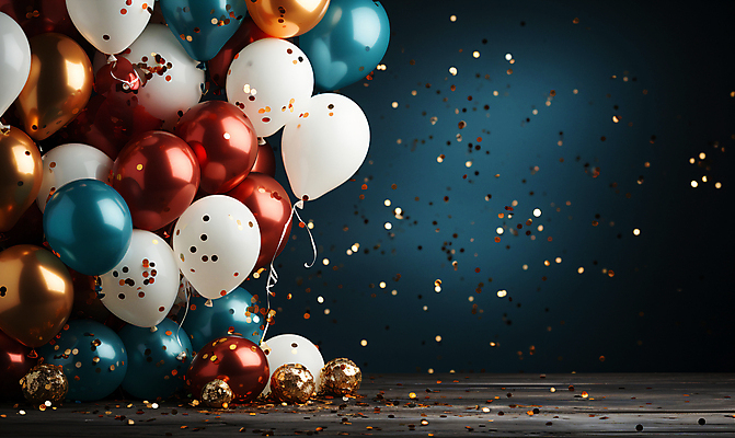 JPG 편집이미지 사람없음 그래픽 컬러풀 파티 축하 생일파티 디지털합성 파티용품 꽃가루 풍선 편집소스 편집실사 AI포토 AI콘텐츠 컬러 컨셉 이벤트 생일 가루 CG 이벤트용품 파일형식