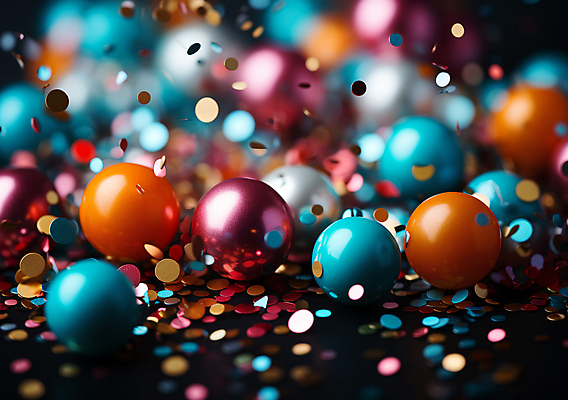 JPG 편집이미지 사람없음 그래픽 컬러풀 파티 축제 축하 생일파티 디지털합성 파티용품 꽃가루 풍선 편집소스 편집실사 AI포토 AI콘텐츠 컬러 컨셉 이벤트 생일 가루 CG 이벤트용품 파일형식