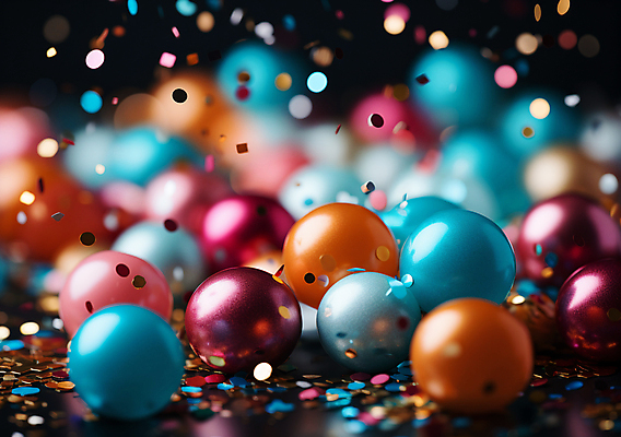 JPG 편집이미지 사람없음 그래픽 컬러풀 파티 축제 축하 생일파티 디지털합성 파티용품 꽃가루 풍선 편집소스 편집실사 AI포토 AI콘텐츠 컬러 컨셉 이벤트 생일 가루 CG 이벤트용품 파일형식