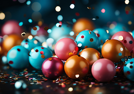 JPG 편집이미지 사람없음 그래픽 컬러풀 파티 축제 축하 생일파티 디지털합성 파티용품 꽃가루 풍선 편집소스 편집실사 AI포토 AI콘텐츠 컬러 컨셉 이벤트 생일 가루 CG 이벤트용품 파일형식