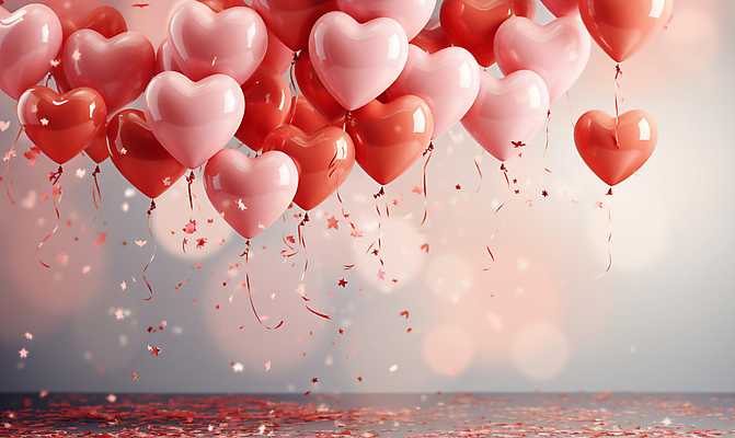 JPG 편집이미지 기념일 분홍색 사랑 사람없음 그래픽 반짝임 파티 로맨틱 축하 디지털합성 파티용품 보케 꽃가루 하트풍선 편집소스 편집실사 AI포토 AI콘텐츠 감정 컬러 컨셉 모션 이벤트 하트 가루 CG 이벤트용품 풍선 파일형식