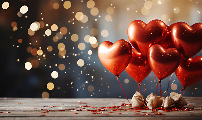 JPG 편집이미지 기념일 리본 사랑 사람없음 그래픽 빨간색 반짝임 파티 로맨틱 축하 디지털합성 파티용품 보케 꽃가루 하트풍선 편집소스 편집실사 AI포토 AI콘텐츠 감정 컬러 컨셉 모션 이벤트 하트 가루 CG 이벤트용품 풍선 파일형식